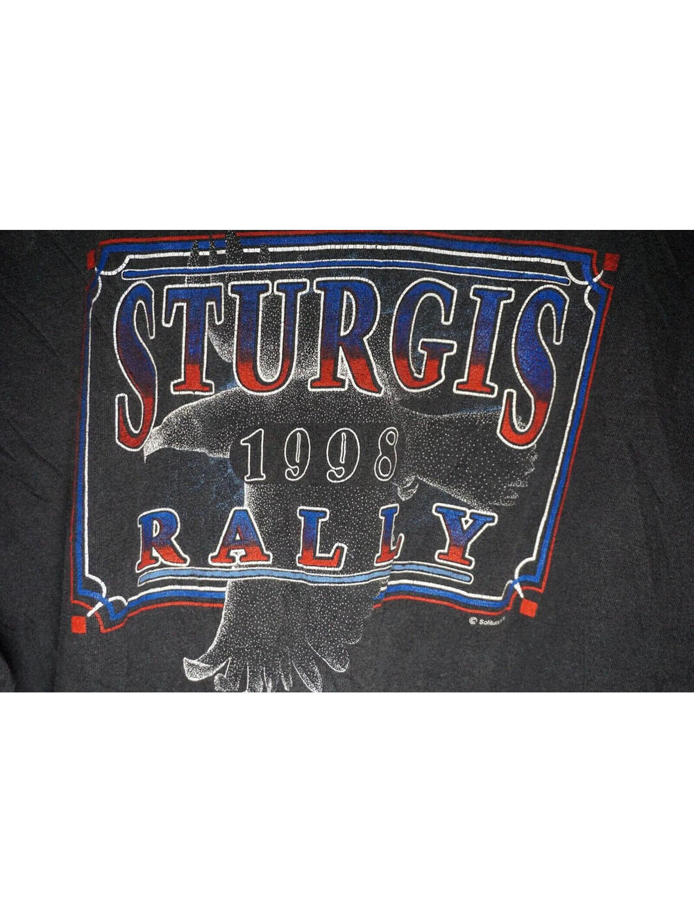 Vintage 90s Harley Davidson Sturgis T Shirt XL Mens Eagle Motorcycle Black Fade